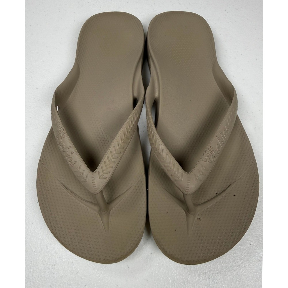Archies Flip Flops Women Size 5 Taupe Sandals Comfort Beach Vacation Pool Travel